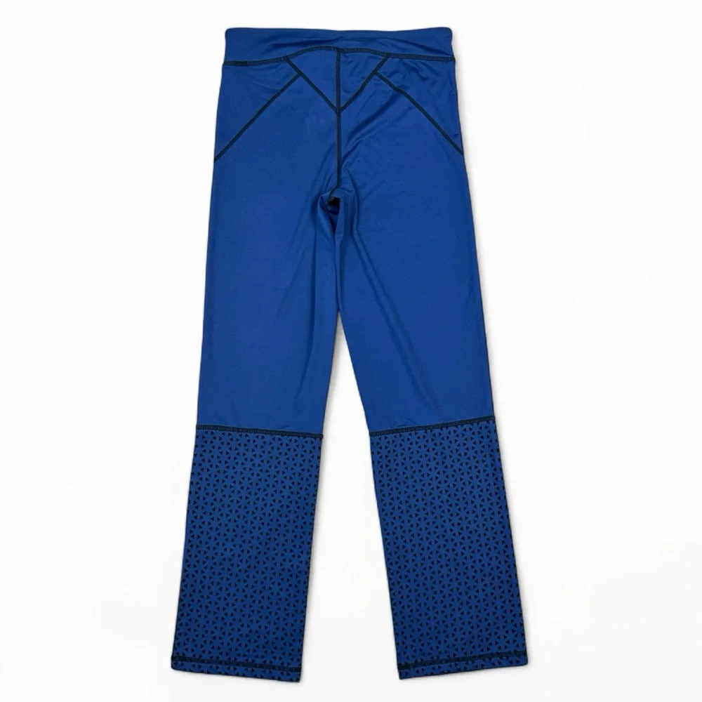 HUE Active Cropped Flare Leggings Womens S Small Prussian Blue Black NWOT
